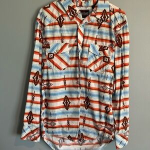 Men's Multicolor Geometric Button-Down Shirt